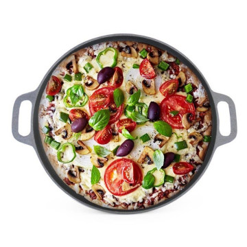 Hot Sale Panela de pizza de ferro fundido com CIQ, EEC, FDA, LFGB